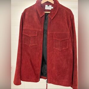 Topman heavy leather jacket men xl